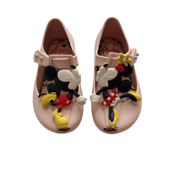 Mini Melissa Mickey + Minnie T-Strap Flats Size 7 - Picture 5 of 6